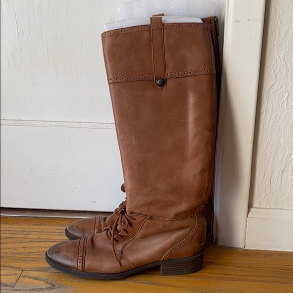 SAM EDELMAN TALL BROWN CAP TOE BOOT - Picture 4 of 10